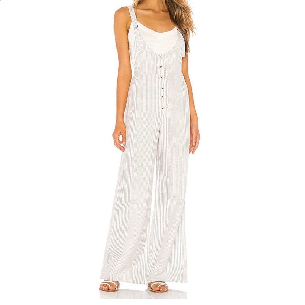 Amuse Society Fina Striped Overalls - Xs